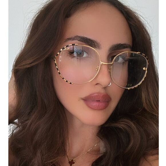 Gucci Accessories - NEW Gucci GG0596OA Gold Black Round Eyeglasses Frames